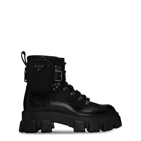 black prada motorcycle boots|Prada black platform boots.